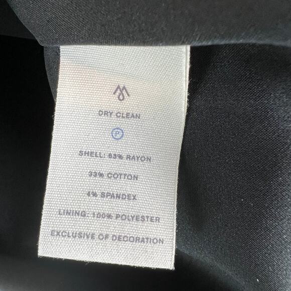 Martin & Osa Women's Black Rayon/Cotton Back Zipper Skirt Size 14 Semi Satin - Picture 4 of 8